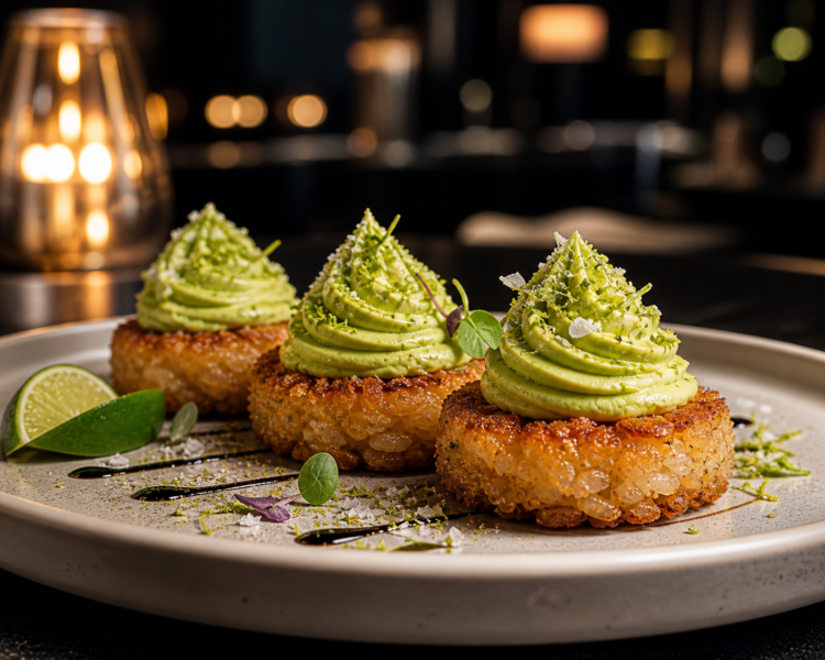 crispy rice avocado and lime