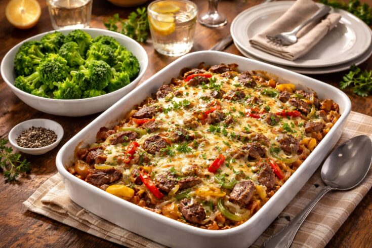 Philly Cheesesteak Casserole Recipe